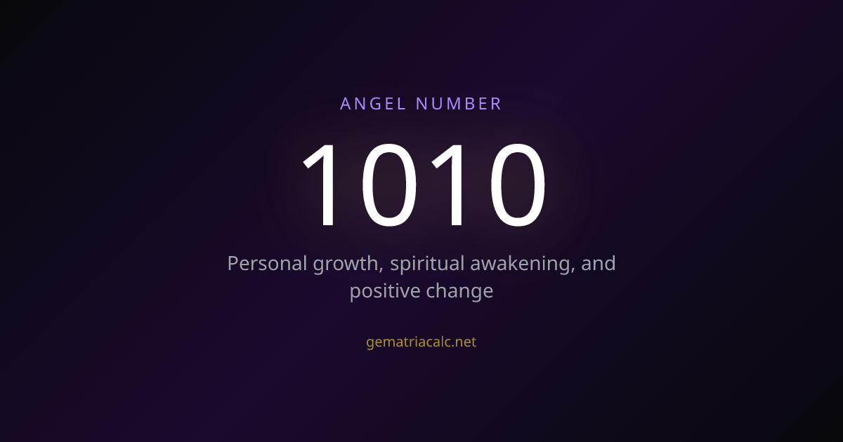 1010 Gematria Meaning — Angel Number & Hebrew Value | Gematria Calculator
