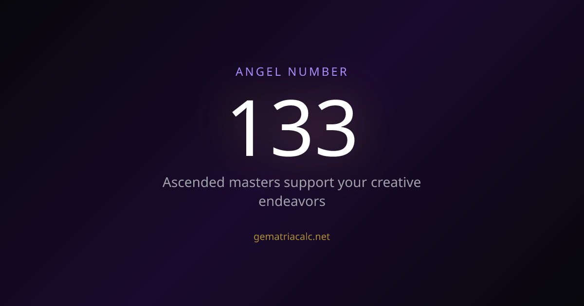 133 Gematria Meaning — Angel Number & Hebrew Value | Gematria Calculator