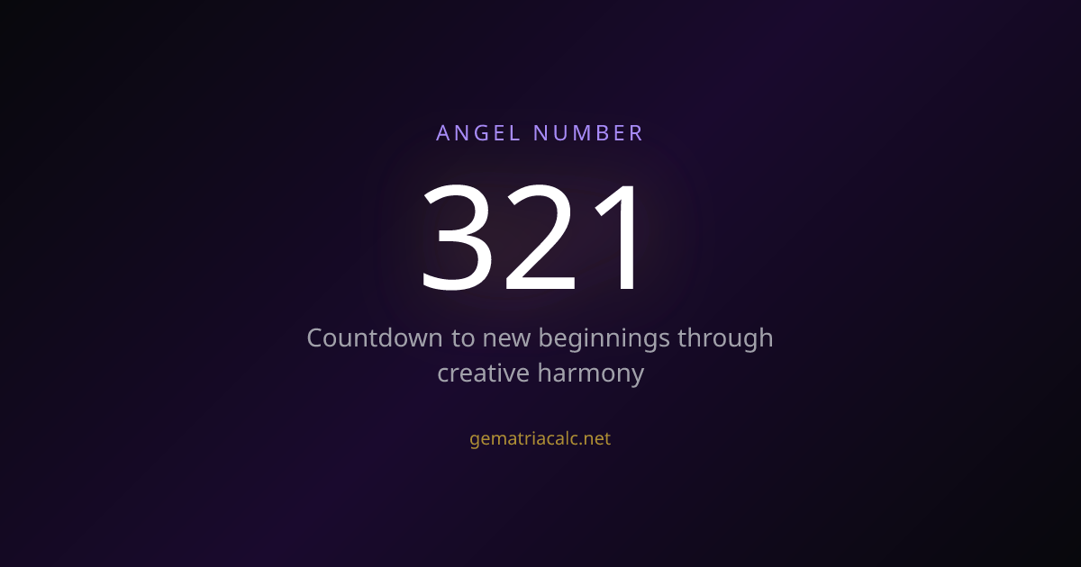 321 Gematria Meaning — Angel Number & Hebrew Value | Gematria Calculator