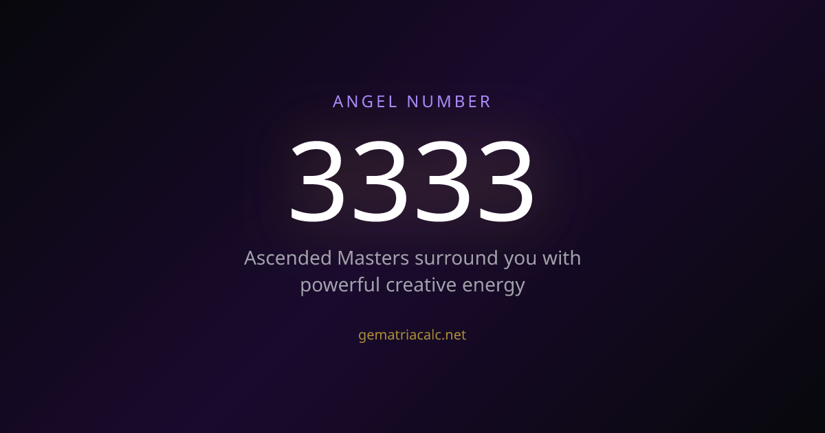 3333 Gematria Meaning — Angel Number & Hebrew Value | Gematria Calculator