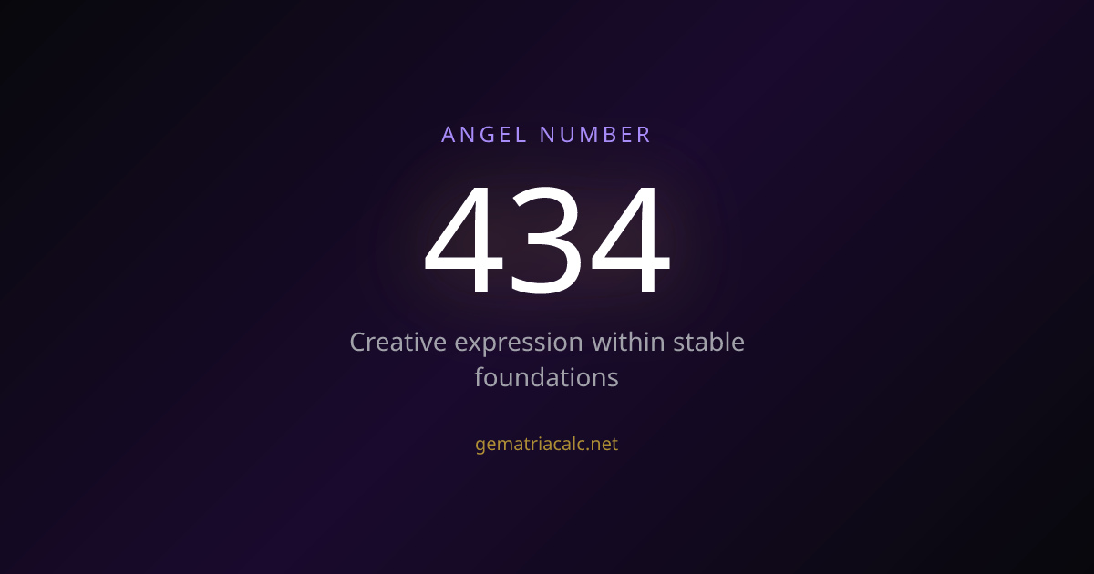 434 Gematria Meaning — Angel Number & Hebrew Value | Gematria Calculator