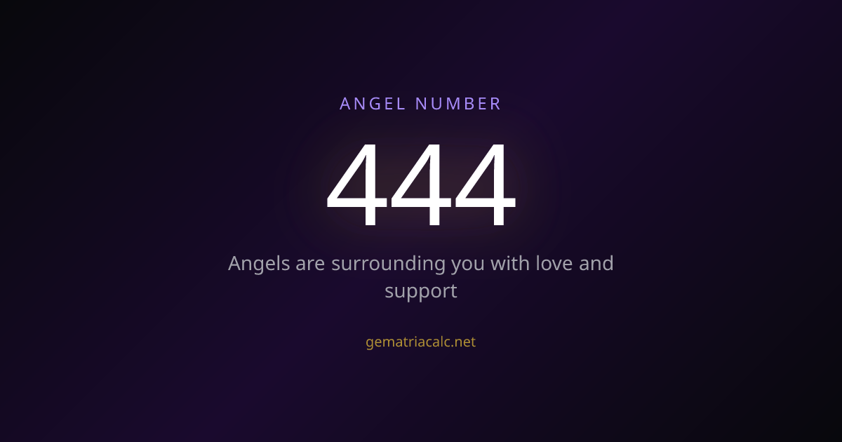 444 Gematria Meaning — Angel Number & Hebrew Value | Gematria Calculator