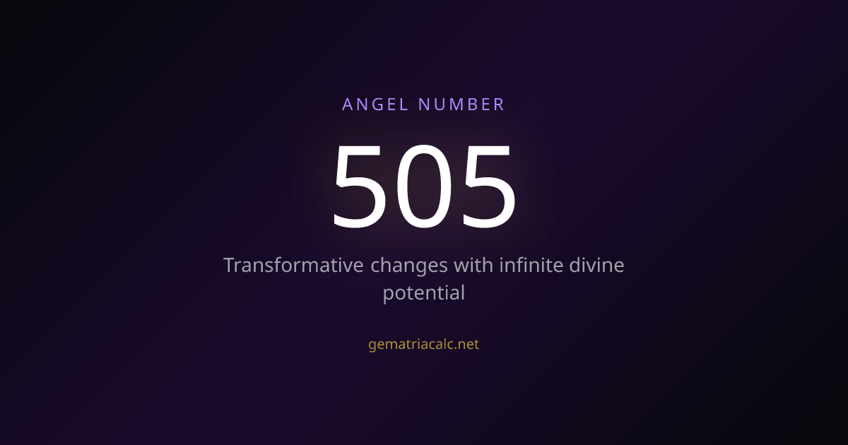 505 Gematria Meaning — Angel Number & Hebrew Value | Gematria Calculator
