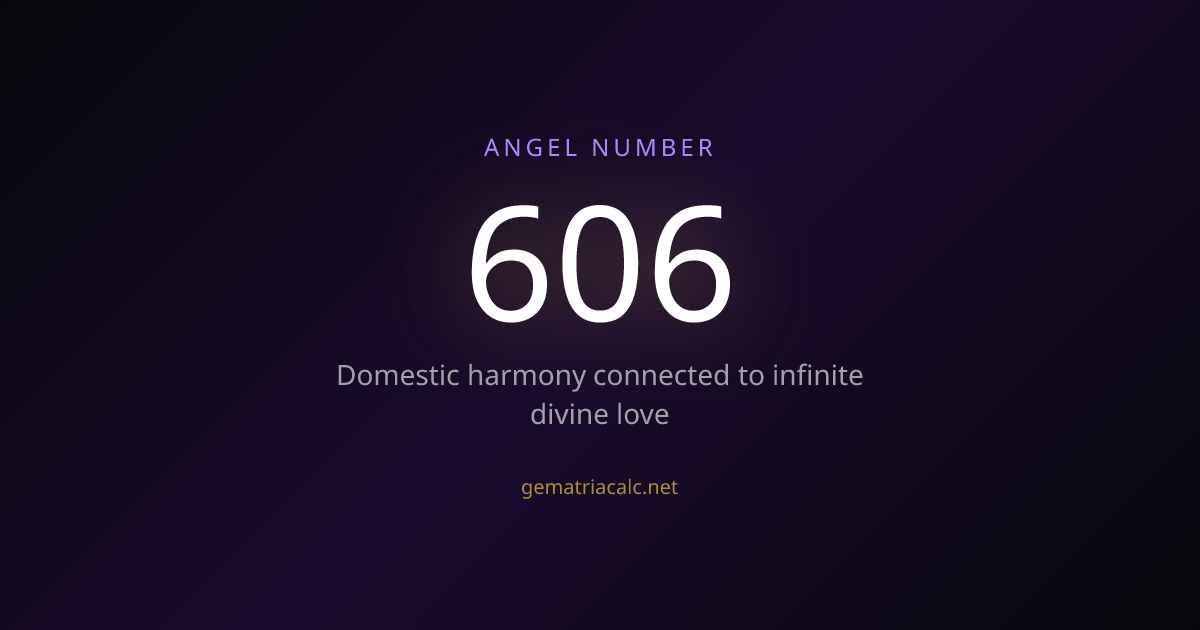 606 Gematria Meaning — Angel Number & Hebrew Value | Gematria Calculator