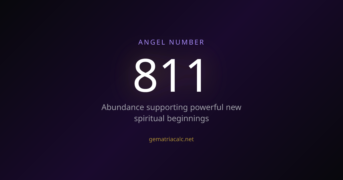 811 Gematria Meaning — Angel Number & Hebrew Value | Gematria Calculator